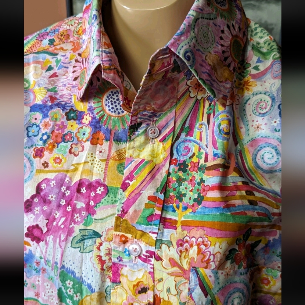 Wear Cissa Long Sleeve Crop Liberty Fabrics Print Pink Sz XS Made In USA